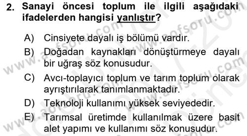 Çağdaş Sosyoloji Kuramları Dersi 2017 - 2018 Yılı (Final) Dönem Sonu Sınav Soruları 2. Soru