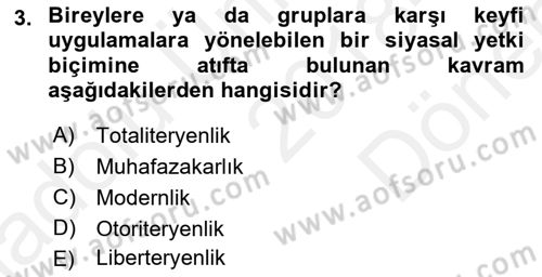 Çağdaş Sosyoloji Kuramları Dersi 2018 - 2019 Yılı (Final) Dönem Sonu Sınav Soruları 3. Soru