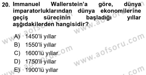 Çağdaş Sosyoloji Kuramları Dersi 2018 - 2019 Yılı Yaz Okulu Sınav Soruları 20. Soru