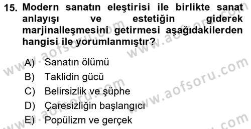 Çağdaş Sosyoloji Kuramları Dersi 2019 - 2020 Yılı (Vize) Ara Sınav Soruları 15. Soru