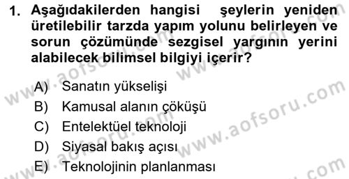 Çağdaş Sosyoloji Kuramları Dersi 2019 - 2020 Yılı (Final) Dönem Sonu Sınavı 1. Soru