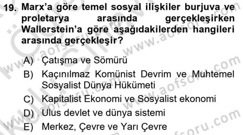 Çağdaş Sosyoloji Kuramları Dersi 2020 - 2021 Yılı Yaz Okulu Sınav Soruları 19. Soru