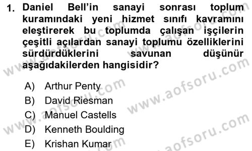 Çağdaş Sosyoloji Kuramları Dersi Ara Sınavı Deneme Sınav Soruları 1. Soru