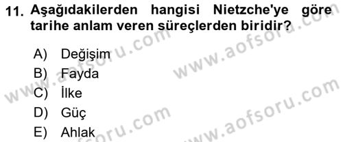 Çağdaş Sosyoloji Kuramları Dersi Ara Sınavı Deneme Sınav Soruları 11. Soru