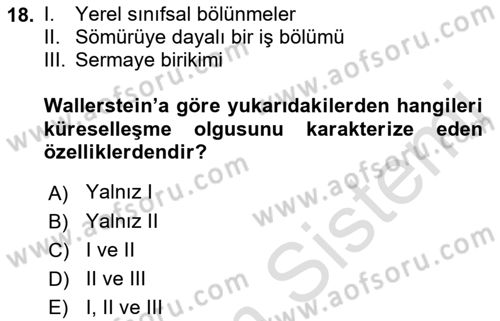 Çağdaş Sosyoloji Kuramları Dersi 2021 - 2022 Yılı (Final) Dönem Sonu Sınav Soruları 18. Soru