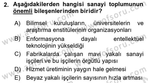 Çağdaş Sosyoloji Kuramları Dersi 2021 - 2022 Yılı Yaz Okulu Sınav Soruları 2. Soru