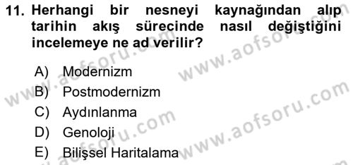 Çağdaş Sosyoloji Kuramları Dersi 2022 - 2023 Yılı (Vize) Ara Sınav Soruları 11. Soru