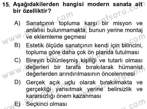 Çağdaş Sosyoloji Kuramları Dersi Ara Sınavı Deneme Sınav Soruları 15. Soru