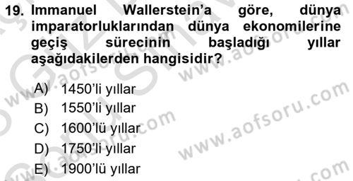 Çağdaş Sosyoloji Kuramları Dersi 2022 - 2023 Yılı (Final) Dönem Sonu Sınav Soruları 19. Soru