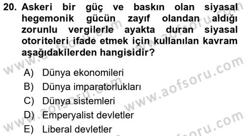 Çağdaş Sosyoloji Kuramları Dersi 2022 - 2023 Yılı (Final) Dönem Sonu Sınav Soruları 20. Soru