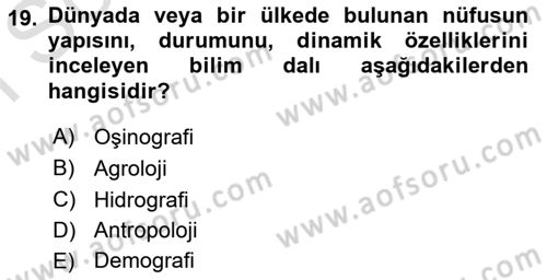 Çağdaş Sosyoloji Kuramları Dersi 2023 - 2024 Yılı (Final) Dönem Sonu Sınav Soruları 19. Soru