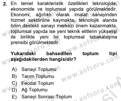 Çağdaş Sosyoloji Kuramları Dersi 2024 - 2025 Yılı (Vize) Ara Sınav Soruları 2. Soru