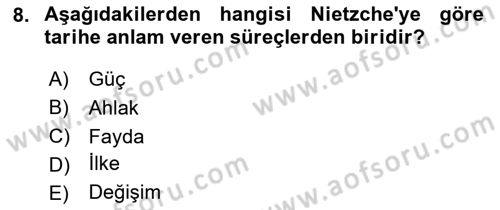 Çağdaş Sosyoloji Kuramları Dersi 2024 - 2025 Yılı Yaz Okulu Sınav Soruları 8. Soru