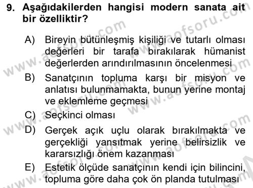 Çağdaş Sosyoloji Kuramları Dersi 2024 - 2025 Yılı Yaz Okulu Sınav Soruları 9. Soru