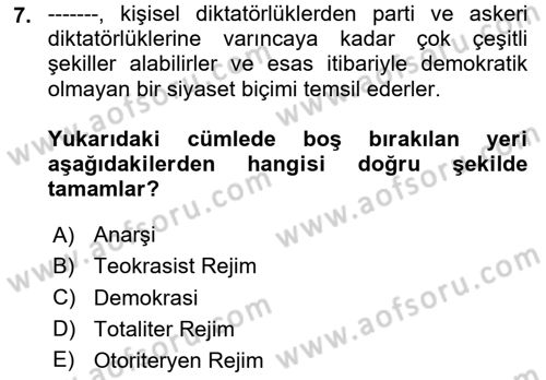 Çağdaş Sosyoloji Kuramları Dersi 2025 - 2026 Yılı (Vize) Ara Sınav Soruları 7. Soru