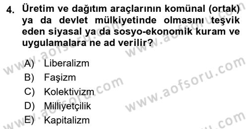 Çağdaş Sosyoloji Kuramları Dersi 2025 - 2026 Yılı Yaz Okulu Sınav Soruları 4. Soru