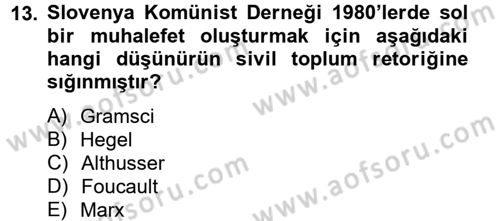 Sosyolojide Yakın Dönem Gelişmeler Dersi 2012 - 2013 Yılı (Final) Dönem Sonu Sınav Soruları 13. Soru
