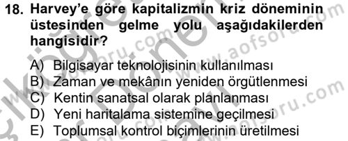 Sosyolojide Yakın Dönem Gelişmeler Dersi 2012 - 2013 Yılı (Final) Dönem Sonu Sınav Soruları 18. Soru