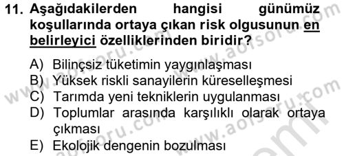 Sosyolojide Yakın Dönem Gelişmeler Dersi 2013 - 2014 Yılı Tek Ders Sınav Soruları 11. Soru