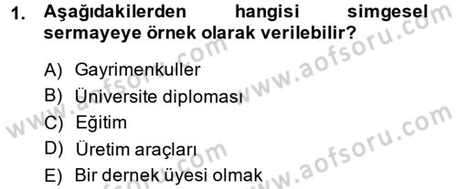 Sosyolojide Yakın Dönem Gelişmeler Dersi 2014 - 2015 Yılı (Vize) Ara Sınav Soruları 1. Soru