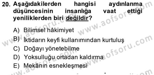 Sosyolojide Yakın Dönem Gelişmeler Dersi 2014 - 2015 Yılı (Final) Dönem Sonu Sınav Soruları 20. Soru