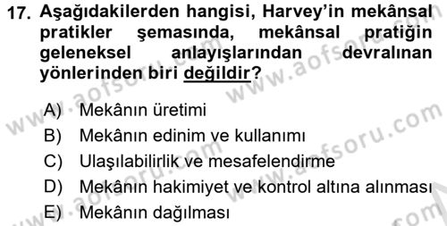 Sosyolojide Yakın Dönem Gelişmeler Dersi 2015 - 2016 Yılı (Final) Dönem Sonu Sınav Soruları 17. Soru