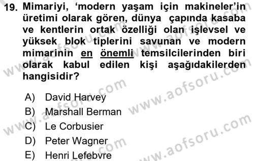 Sosyolojide Yakın Dönem Gelişmeler Dersi 2015 - 2016 Yılı (Final) Dönem Sonu Sınav Soruları 19. Soru