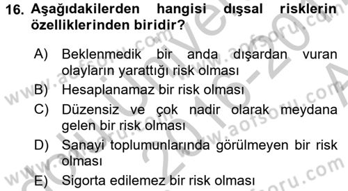 Sosyolojide Yakın Dönem Gelişmeler Dersi 2016 - 2017 Yılı (Vize) Ara Sınav Soruları 16. Soru