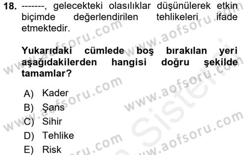 Sosyolojide Yakın Dönem Gelişmeler Dersi 2017 - 2018 Yılı (Vize) Ara Sınav Soruları 18. Soru