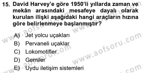 Sosyolojide Yakın Dönem Gelişmeler Dersi 2018 - 2019 Yılı (Final) Dönem Sonu Sınav Soruları 15. Soru