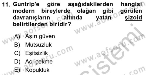 Sosyolojide Yakın Dönem Gelişmeler Dersi 2018 - 2019 Yılı Yaz Okulu Sınav Soruları 11. Soru