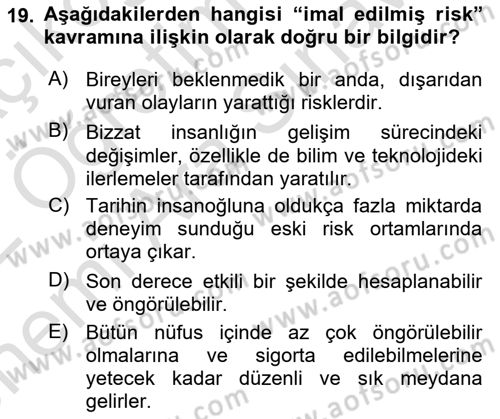Sosyolojide Yakın Dönem Gelişmeler Dersi 2021 - 2022 Yılı (Vize) Ara Sınav Soruları 19. Soru