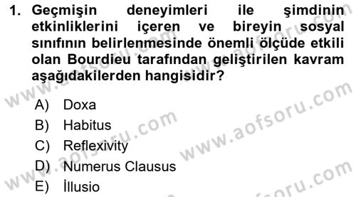 Sosyolojide Yakın Dönem Gelişmeler Dersi 2023 - 2024 Yılı (Vize) Ara Sınav Soruları 1. Soru