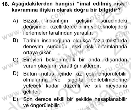Sosyolojide Yakın Dönem Gelişmeler Dersi 2023 - 2024 Yılı (Vize) Ara Sınav Soruları 18. Soru