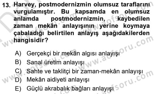 Sosyolojide Yakın Dönem Gelişmeler Dersi 2023 - 2024 Yılı (Final) Dönem Sonu Sınav Soruları 13. Soru