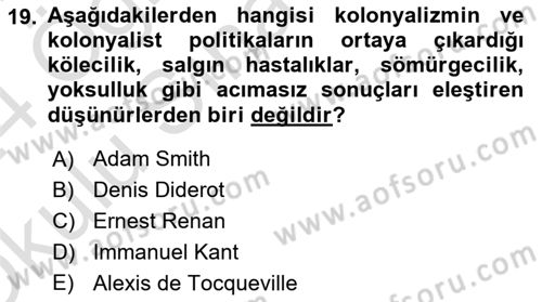 Sosyolojide Yakın Dönem Gelişmeler Dersi 2023 - 2024 Yılı Yaz Okulu Sınav Soruları 19. Soru