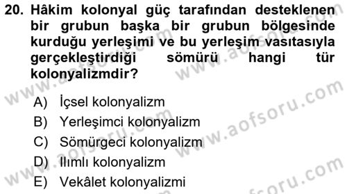 Sosyolojide Yakın Dönem Gelişmeler Dersi 2023 - 2024 Yılı Yaz Okulu Sınav Soruları 20. Soru
