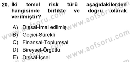 Sosyolojide Yakın Dönem Gelişmeler Dersi 2024 - 2025 Yılı (Vize) Ara Sınav Soruları 20. Soru