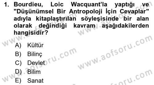 Sosyolojide Yakın Dönem Gelişmeler Dersi 2024 - 2025 Yılı (Final) Dönem Sonu Sınav Soruları 1. Soru