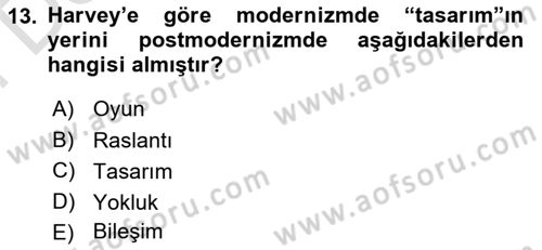 Sosyolojide Yakın Dönem Gelişmeler Dersi 2024 - 2025 Yılı (Final) Dönem Sonu Sınav Soruları 13. Soru