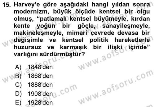Sosyolojide Yakın Dönem Gelişmeler Dersi 2024 - 2025 Yılı (Final) Dönem Sonu Sınav Soruları 15. Soru