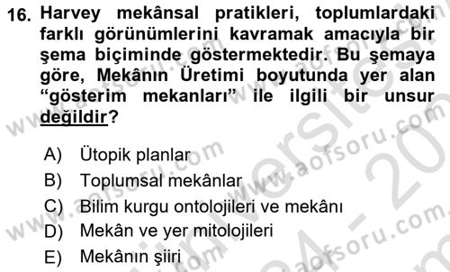 Sosyolojide Yakın Dönem Gelişmeler Dersi 2024 - 2025 Yılı (Final) Dönem Sonu Sınav Soruları 16. Soru