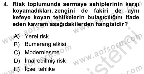 Sosyolojide Yakın Dönem Gelişmeler Dersi 2025 - 2026 Yılı (Final) Dönem Sonu Sınav Soruları 4. Soru