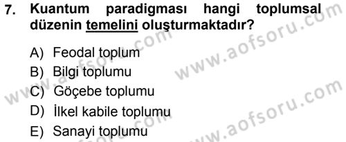 Ekonomi Sosyolojisi Dersi Ara Sınavı Deneme Sınav Soruları 7. Soru