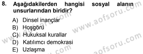 Ekonomi Sosyolojisi Dersi Ara Sınavı Deneme Sınav Soruları 8. Soru