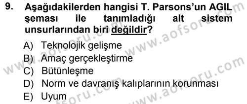 Ekonomi Sosyolojisi Dersi 2012 - 2013 Yılı (Vize) Ara Sınav Soruları 9. Soru