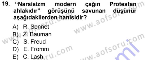 Ekonomi Sosyolojisi Dersi 2012 - 2013 Yılı (Final) Dönem Sonu Sınav Soruları 19. Soru