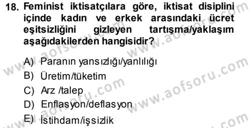 Ekonomi Sosyolojisi Dersi Ara Sınavı Deneme Sınav Soruları 18. Soru