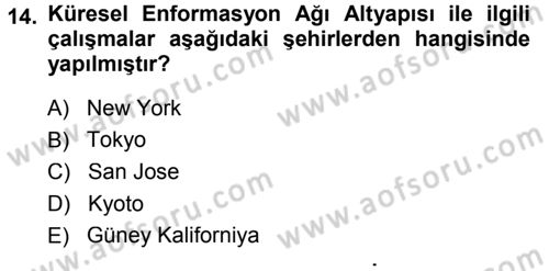 Ekonomi Sosyolojisi Dersi 2013 - 2014 Yılı (Final) Dönem Sonu Sınav Soruları 14. Soru