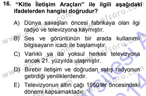 Ekonomi Sosyolojisi Dersi 2013 - 2014 Yılı (Final) Dönem Sonu Sınav Soruları 16. Soru
